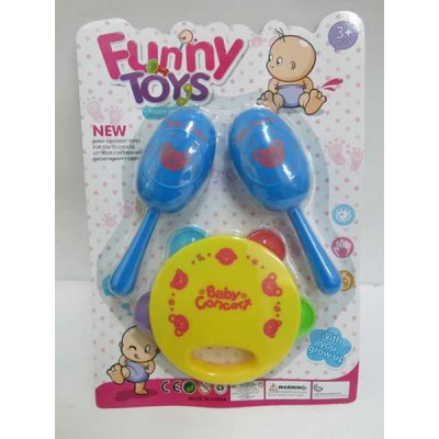 baby plastic toy Baby bell(hammer,tambourine) funny baby bell baby tambourines and drums